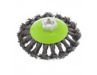  Щетка для УШМ, 100 мм, М14, "тарелка", крученая металлическая проволока Сибртех, фото 3 