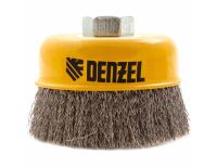  Щетка для УШМ, 100 мм, "Чашка", витая нержавеющая проволока 0.3 мм, М14 Denzel, фото 2 