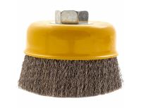  Щетка для УШМ, 100 мм, "Чашка", витая нержавеющая проволока 0.3 мм, М14 Denzel, фото 3 