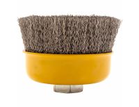  Щетка для УШМ, 100 мм, "Чашка", витая нержавеющая проволока 0.3 мм, М14 Denzel, фото 4 