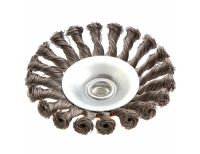  Щетка для УШМ, 125 мм, "Тарелка", крученая нержавеющая проволока 0.5 мм, М14 Denzel, фото 2 