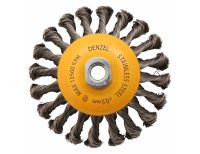  Щетка для УШМ, 125 мм, "Тарелка", крученая нержавеющая проволока 0.5 мм, М14 Denzel, фото 3 