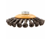  Щетка для УШМ, 125 мм, "Тарелка", крученая нержавеющая проволока 0.5 мм, М14 Denzel, фото 5 