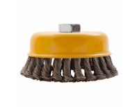  Щетка для УШМ, 125 мм, "Чашка", крученая нержавеющая проволока 0.5 мм, М14 Denzel, фото 2 