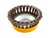  Щетка для УШМ, 125 мм, "Чашка", крученая нержавеющая проволока 0.5 мм, М14 Denzel, фото 4 