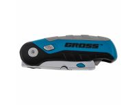  Нож ремонтно-монтажныйный, складной, трехкомпонентная рукоятка, контейнер-держатель для лезвий, 175 мм, 2 запасных лезвия Gross, фото 3 