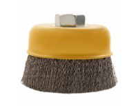 Щетка для УШМ, 75 мм, "Чашка", витая нержавеющая проволока 0.3 мм, М14 Denzel, фото 3 
