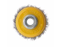  Щетка для УШМ, 75 мм, "Чашка", витая нержавеющая проволока 0.3 мм, М14 Denzel, фото 5 