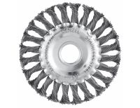  Щетка для УШМ, 125 мм, "Плоская", крученая нержавеющая проволока 0.5 мм, посадка 22.2 мм Denzel, фото 2 