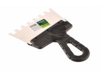  Шпатель из нержавеющей стали, 150 мм, зуб 10 х 10 мм, пластмассовая ручка Сибртех, фото 2 