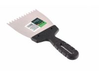  Шпатель из нержавеющей стали, 100 мм, зуб 4 х 4 мм, пластмассовая ручка Сибртех, фото 2 