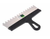  Шпатель из нержавеющей стали, 300 мм, зуб 10 х 10 мм, пластмассовая ручка Сибртех, фото 2 