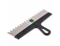  Шпатель из нержавеющей стали, 350 мм, зуб 10 х 10 мм, пластмассовая ручка Сибртех, фото 2 