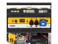  Генератор бензиновый PS 90 EA, 9.0 кВт, 230В, 25 л, коннектор автоматики, электростартер Denzel, фото 5 