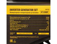  Генератор инверторный GT-3500iF, 3.5 кВт, 230 В, бак 5 л, открытый корпус, ручной старт Denzel, фото 16 