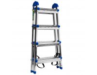  Стремянка двухсторонняя 4 ступени, сталь профиль, стальные ступени, Россия Сибртех, фото 2 