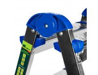  Стремянка двухсторонняя 4 ступени, сталь профиль, стальные ступени, Россия Сибртех, фото 4 