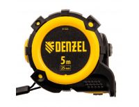  Рулетка 5м х 25мм, автоматич. фиксац., нейлон. покрытие, магнит. зацеп, двухстор. разметка Denzel, фото 3 
