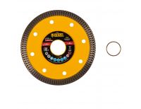  Диск алмазный отрезной 115 х 22,2мм, сплошной, супертонкий, горячий пресс, сухой/мокрый рез Denzel, фото 4 