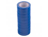  Набор изолент ПВХ 15 мм х 10 м, синяя, в упаковке 10 шт, 150 мкм Matrix, фото 1 
