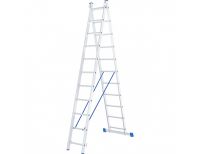  Лестница, 2 х 11 ступеней, алюминиевая, двухсекционная, Россия, Сибртех, фото 1 