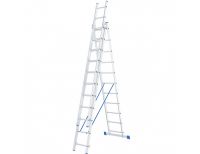  Лестница, 3 х 11 ступеней, алюминиевая, трехсекционная, Россия, Сибртех, фото 1 