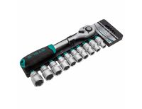  Набор торцевых головок, 1/2", головки 10 - 22 мм, с трещот. ключом, CrV,11 предметов Stels, фото 7 