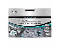  Набор инструментов, 1/2",3/8", 1/4", CrV, пластиковый кейс 142 предмета Stels, фото 5 