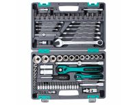  Набор инструментов 1/2", 1/4", CrV, 12 гранные головки, пластиковый кейс, 82 предмета Stels, фото 3 