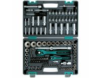  Набор инструментов 1/2", 1/4", CrV, 12 гранные головки, пластиковый кейс, 109 предмета Stels, фото 3 