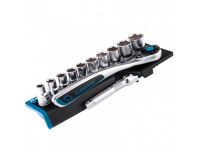  Набор торцевых головок, трещотка 120 зубьев, 1/2", CrV, 12 предметов Gross, фото 3 