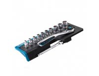  Набор торцевых головок, трещотка 120 зубьев, 1/4", CrV, 12 предметов Gross, фото 3 