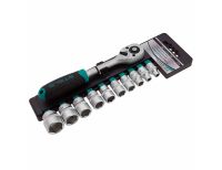  Набор торцевых головок, 3/8", головки 7 - 22 мм, с трещот. ключом, CrV,11 предметов Stels, фото 7 