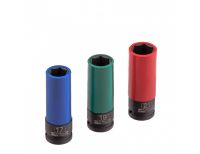  Набор головок ударных 6-гранных удлиненных для колесных дисков (17,19,21 мм) 1/2" 3 шт Stels, фото 2 