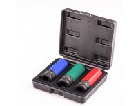  Набор головок ударных 6-гранных удлиненных для колесных дисков (17,19,21 мм) 1/2" 3 шт Stels, фото 4 