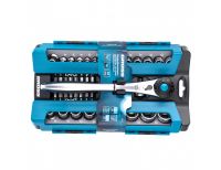  Набор торцевых головок, трещотка 120 зубьев, 1/2", 1/4", CrV, 41 предмет Gross, фото 5 