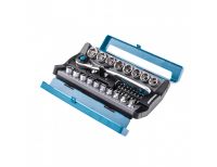  Набор торцевых головок, трещотка 120 зубьев, 1/2",3/8”, CrV, 36 предметов Gross, фото 3 