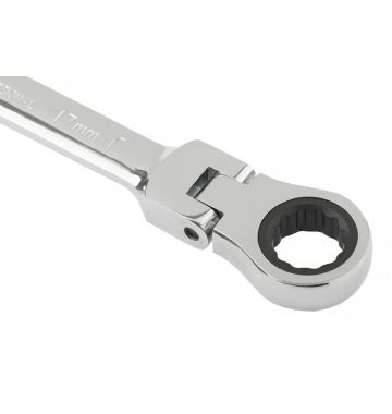  Ключ комбинированный трещоточный, 17 мм, CrV, шарнирный, зеркальный хром Matrix Professional, фото 3 