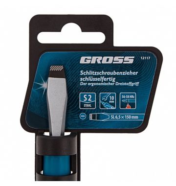  Отвертка SL6.5 x 150 мм, S2, трехкомпонентная рукоятка Gross, фото 4 