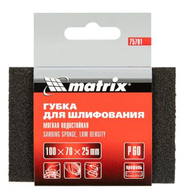  Губка для шлифования, 100 х 70 х 25 мм, мягкая, P 60 Matrix, фото 5 