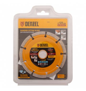  Диск алмазный, отрезной сегментный, 125 х 22.2 мм, сухая резка Denzel, фото 4 