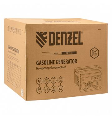  Генератор бензиновый GE 7900, 6.5 кВт, 220 В/50 Гц, 25 л, ручной пуск Denzel, фото 25 