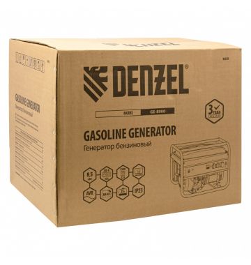  Генератор бензиновый GE 8900, 8.5 кВт, 220 В/50 Гц, 25 л, ручной старт Denzel, фото 23 