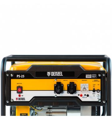  Генератор бензиновый PS 25, 2.5 кВт, 230 В, 15 л, ручной стартер Denzel, фото 8 
