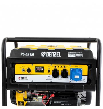 Генератор бензиновый PS 55 EA, 5.5 кВт, 230 В, 25 л, коннектор автоматики, электростартер Denzel, фото 4 