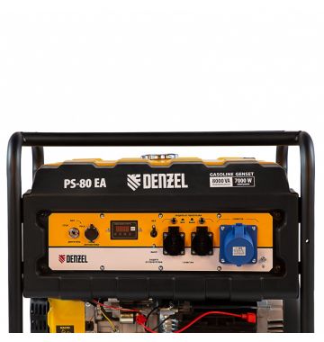  Генератор бензиновый PS 80 EA, 8.0 кВт, 230 В, 25 л, коннектор автоматики, электростартер Denzel, фото 4 