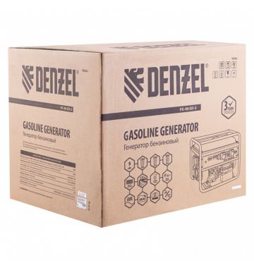  Генератор бензиновый PS 90 ED-3, 9.0 кВт, переключение режима 230 В/400 В, 25 л, электростартер Denzel, фото 8 