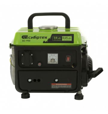  Генератор бензиновый БС-950, 0.8 кВт, 230 В, 2-х тактный, 4 л, ручной стартер Сибртех, фото 4 