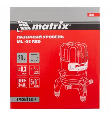  Лазерный уровень ML 05 Red, 20 м, 635 нм, резьба 5/8" Matrix, фото 14 