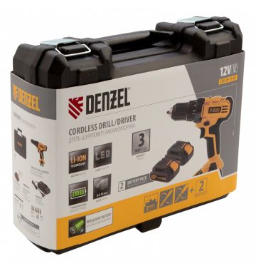  Дрель-шуруповерт аккумуляторная CDL-IB-12-02, Li-Ion, 12 В, 1.5 А*ч, 2 аккумулятора Denzel, фото 8 
